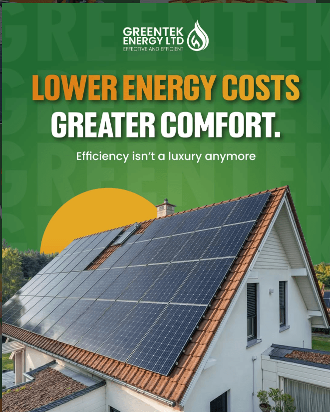 Greentek solar panel home improvement post about lowering energy costs and improving comfort