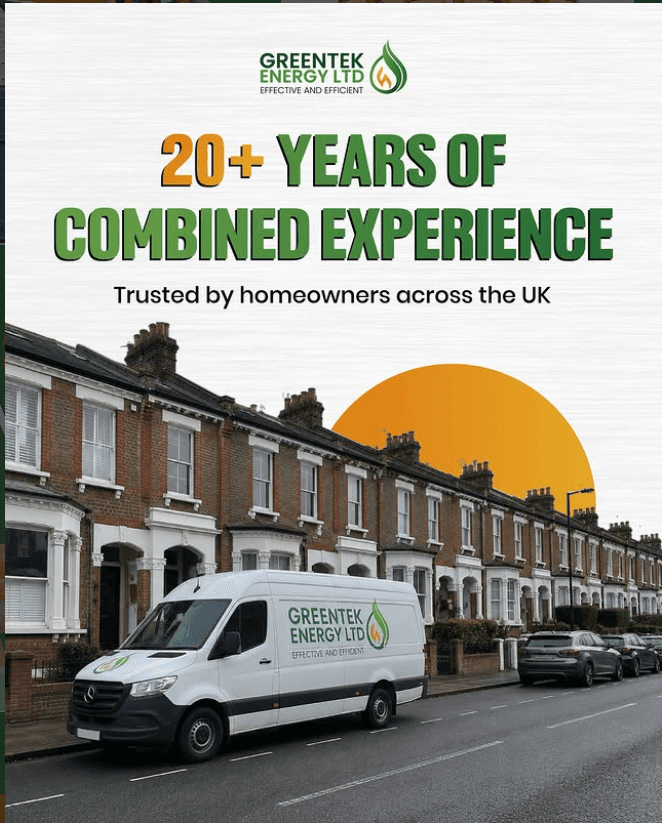 Greentek Energy van and homes representing experienced energy efficiency services in the UK